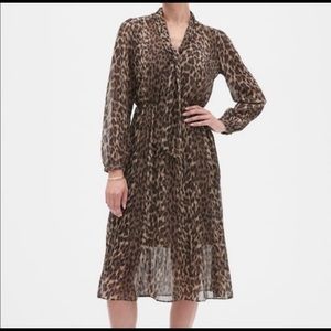 Banana Republic Leopard Print Midi Dress